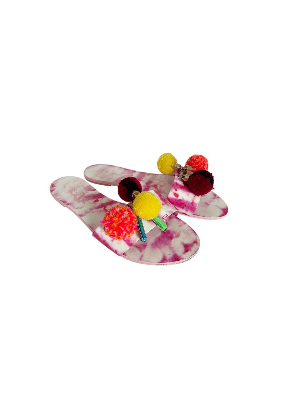 Raspberry Ripple Jada Pom Pom Slides