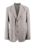 Loro Piana Grey Check Wool Single-breasted Blazer