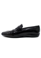 Prada Sport Black Leather Slip On Loafers