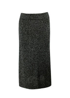 Proenza Schouler Black Metallic Ribbed Knit Midi Skirt