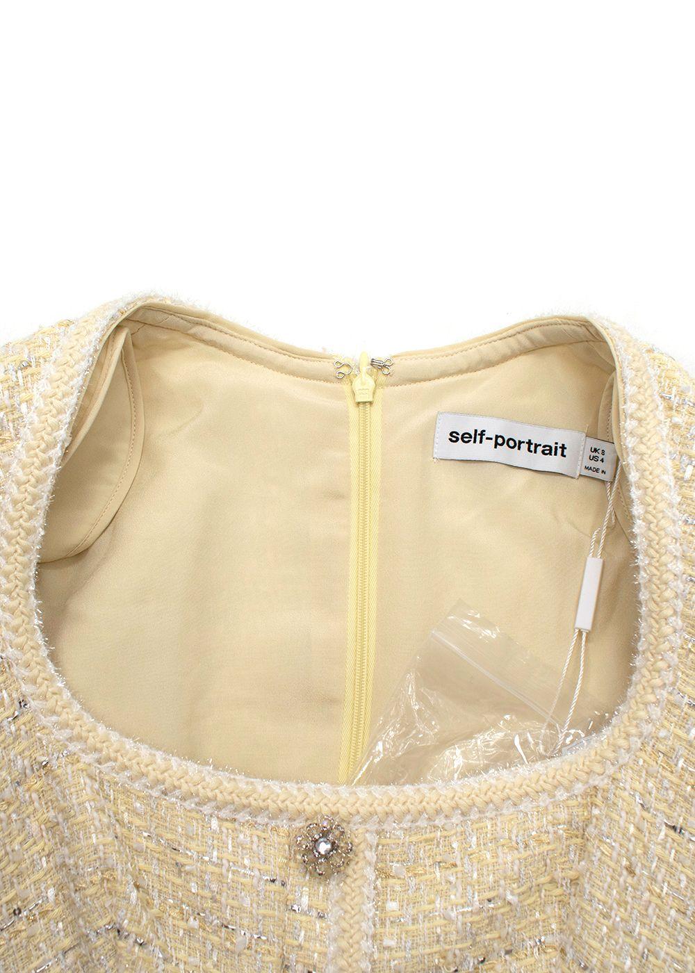 Self Portrait Yellow Boucle Mini Dress