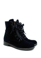 Chloe Black Velvet Combat Boots