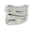 White Gold Diamond Bypass Ring 3.22ct