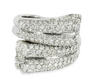 White Gold Diamond Bypass Ring 3.22ct