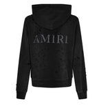 Amiri Black Distressed Shotgun Zip Hoodie SN24