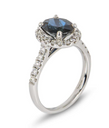 White Gold Sapphire and Diamond Ring