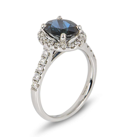 White Gold Sapphire and Diamond Ring