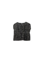Black & white silk-blend top