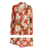 Desmond & Dempsey  Silk Lily Long Pyjama Set