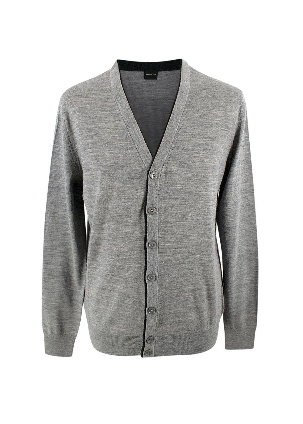 Cerruti 1881 Grey Wool Cardigan