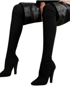 Saint Laurent Black Thigh High Boots
