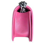 Pink Grained Leather Medium Boy Bag