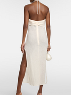 Magda Butrym Pearl-detail Halterneck Midi Dress