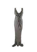 Donna Karan Braided Front Twist Gown