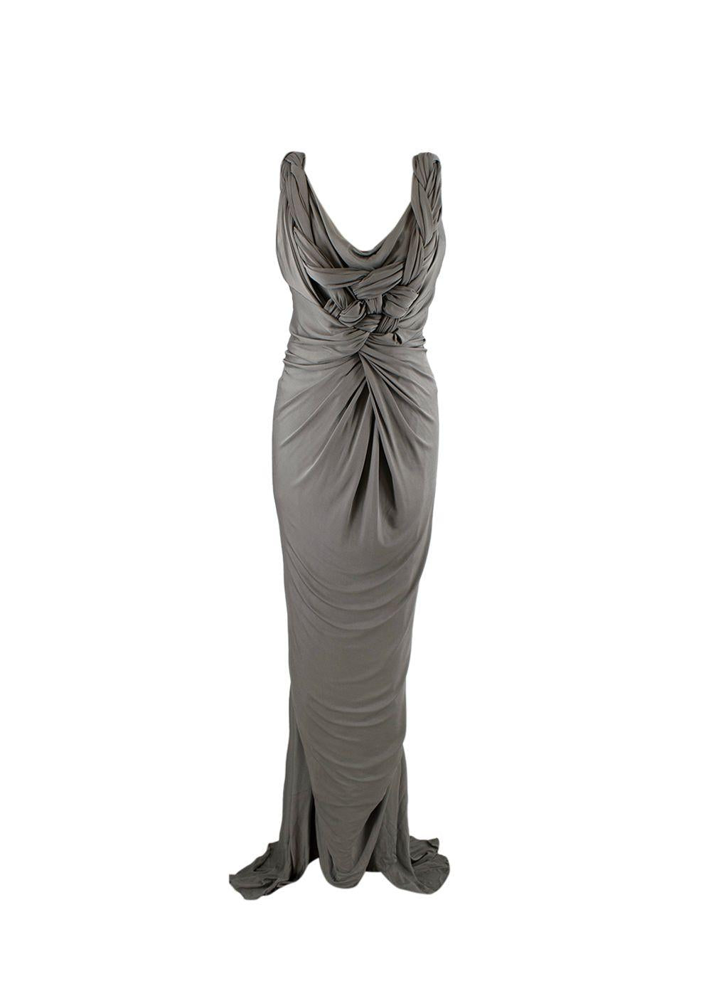 Donna Karan Braided Front Twist Gown