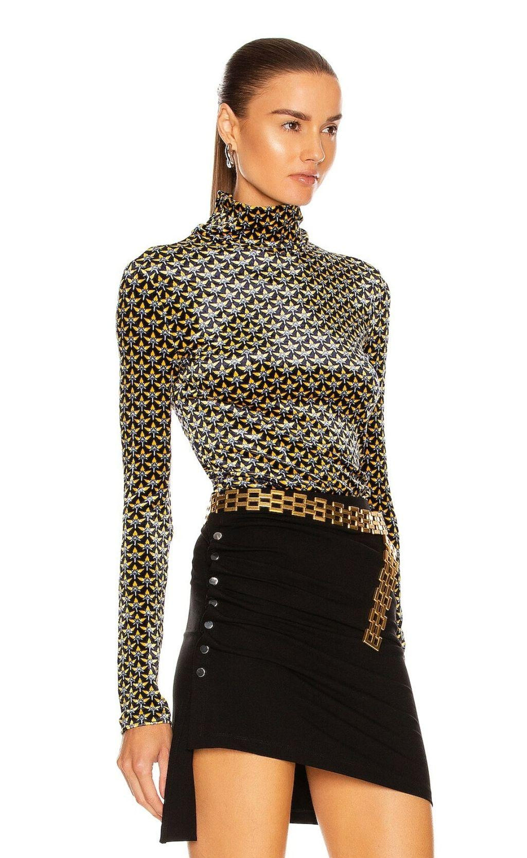 Paco Rabanne Printed Velvet Top
