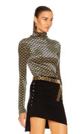 Paco Rabanne Printed Velvet Top