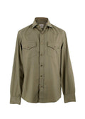Brunello Cucinelli Khaki Cotton Button-down Shirt