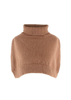 Purdey Camel Turtle Neck Alpaca Knit Shrug