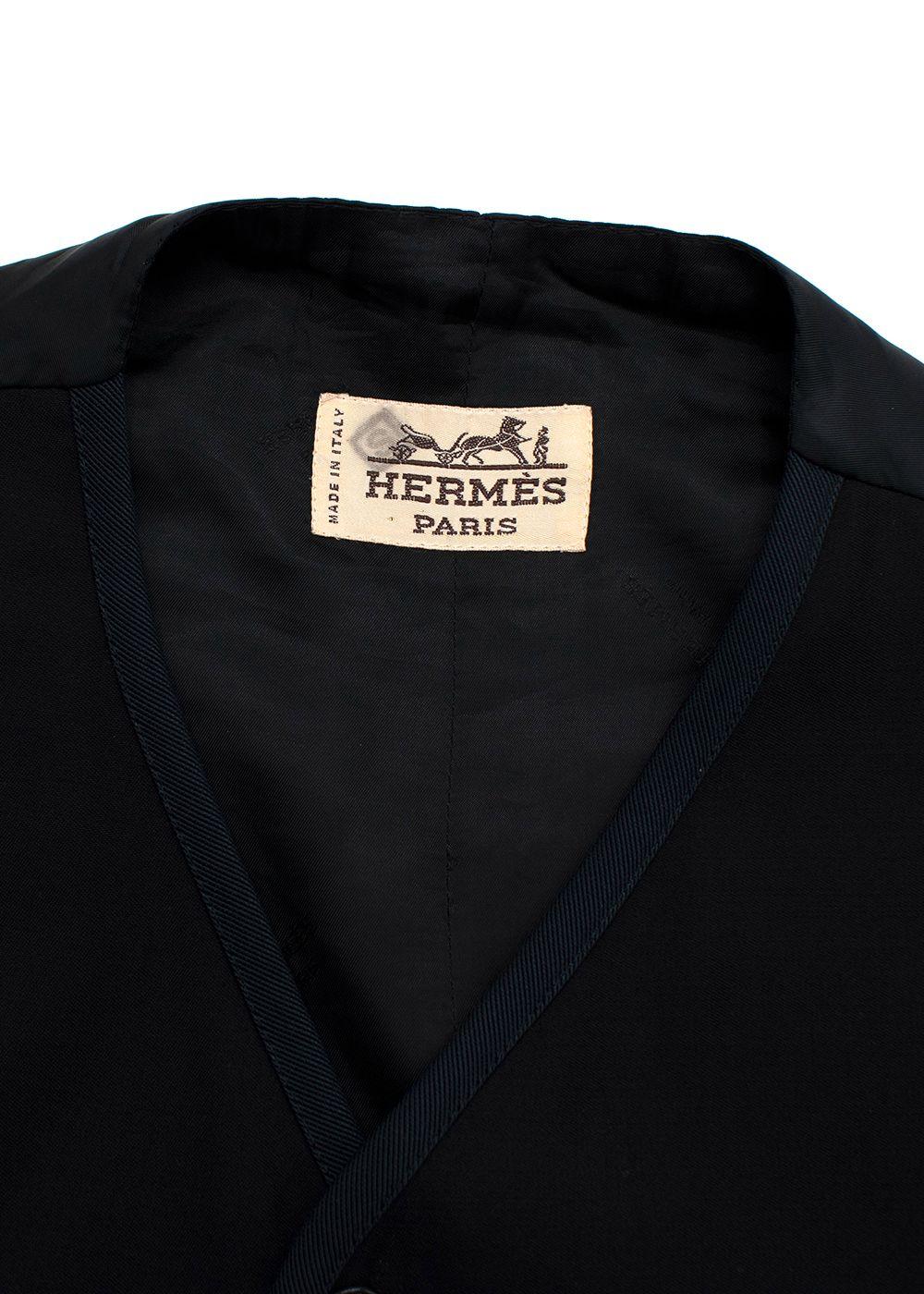 Hermès Black Button Front Waistcoat