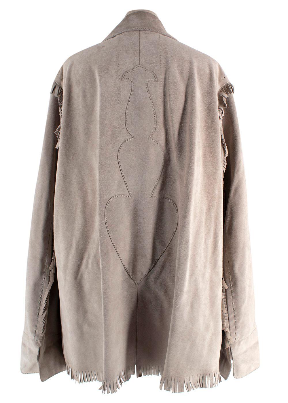 Vintage YSL Beige Suede Fringe Jacket