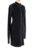 MCQ Black Neoprene Bodycon Mini Dress