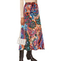 Paco Rabanne Velvet Metallic Multi Coloured Midi Skirt
