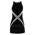 Chanel Black & SIlver Wool Blend Mini Dress