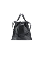 Black leather tote bag