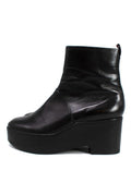 Robert Clergerie Black Leather Platform Ankle Boot