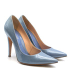 Sergio Rossi Blue Patent Leather Pointed Godiva Pumps