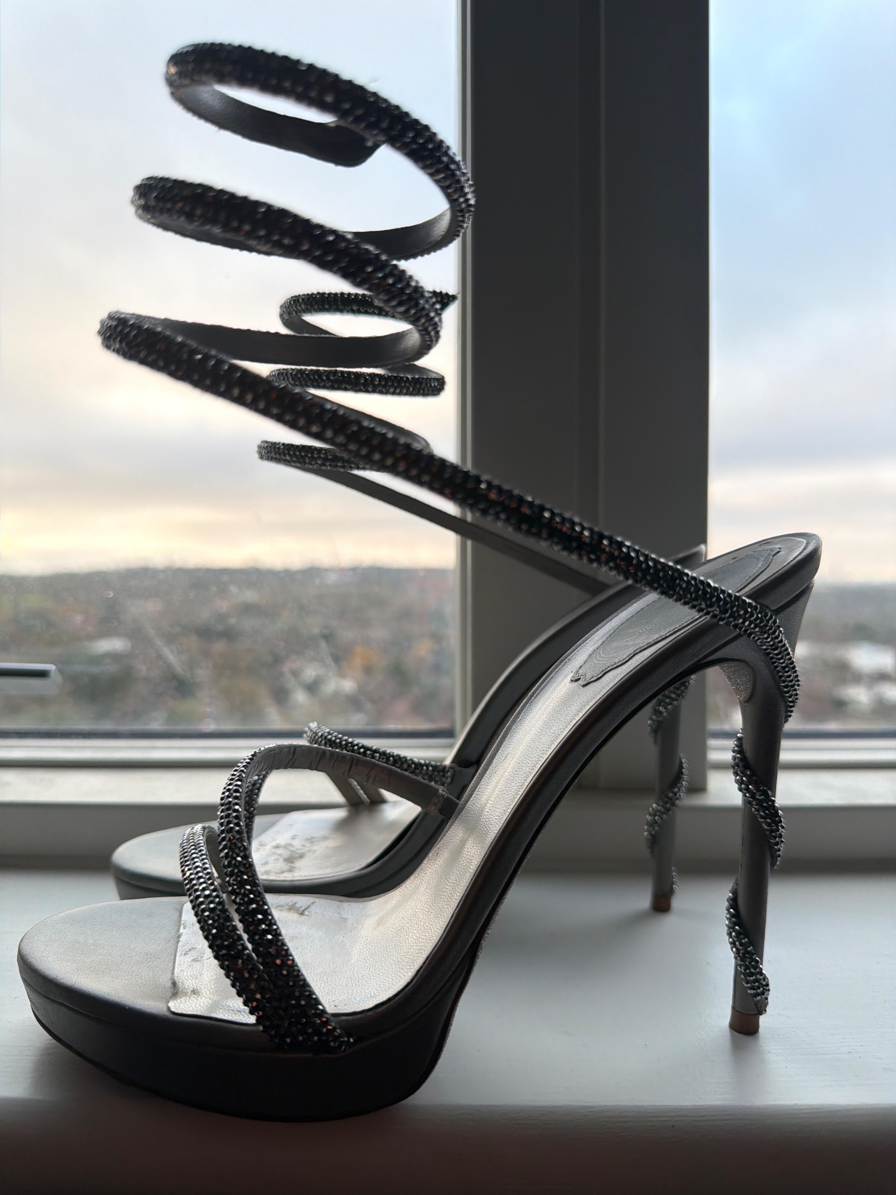 René Caovilla Silver Margot 120 Crystal-embellished Sandals
