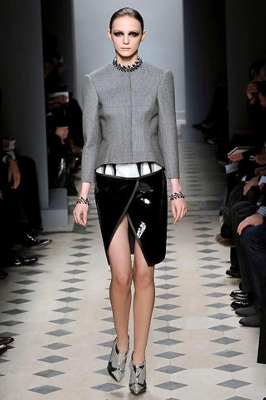 Balenciaga Wool Houndstooth Structured Crop Jacket