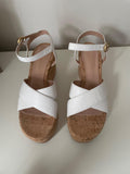 Gianvito Rossi White Cork Platform Wedges