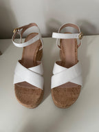 Gianvito Rossi White Cork Platform Wedges