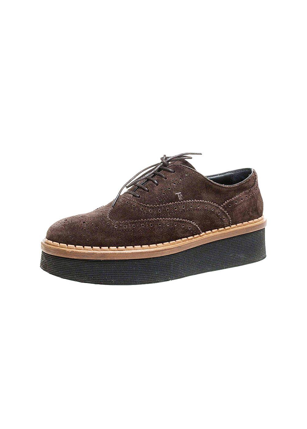 Brown Suede Platform Brogues