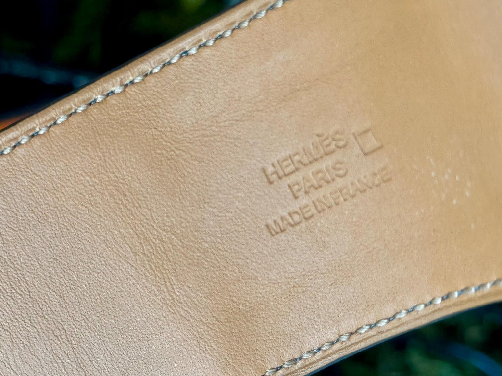 Hermès Matte Alligator collier de Chien bracelet Bleu Izmir with Palladium Hardware