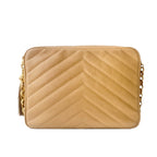 Beige Quilted Chevron Caviar Bijoux Camera Flap Bag