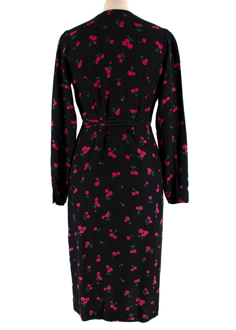 HVN Julia Black Cherry Wrap Dress