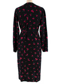 HVN Julia Black Cherry Wrap Dress