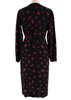 HVN Julia Black Cherry Wrap Dress