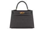 Kelly 25cm Black Epsom GHW