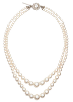 Alessandra Rich Double String Faux Pearl Necklace