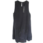 Donna Karan Black 100% Silk Tunic Long Top Made in Italy