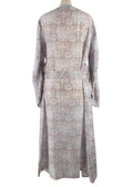 Hannah Grey Floral Belted Silk Dress