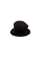 Curly Shearling Leather Trimmed Hat