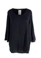 Marina Rinaldi Navy Silk- Blend Blouse