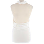 Ralph Lauren Blue Label Ivory Cotton-blend Halterneck Top