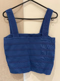 Sando Blue Stretch Fitted Crop Top