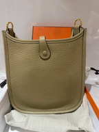 Hermes Mini Evelyne 16 Beige Marfa Clemence